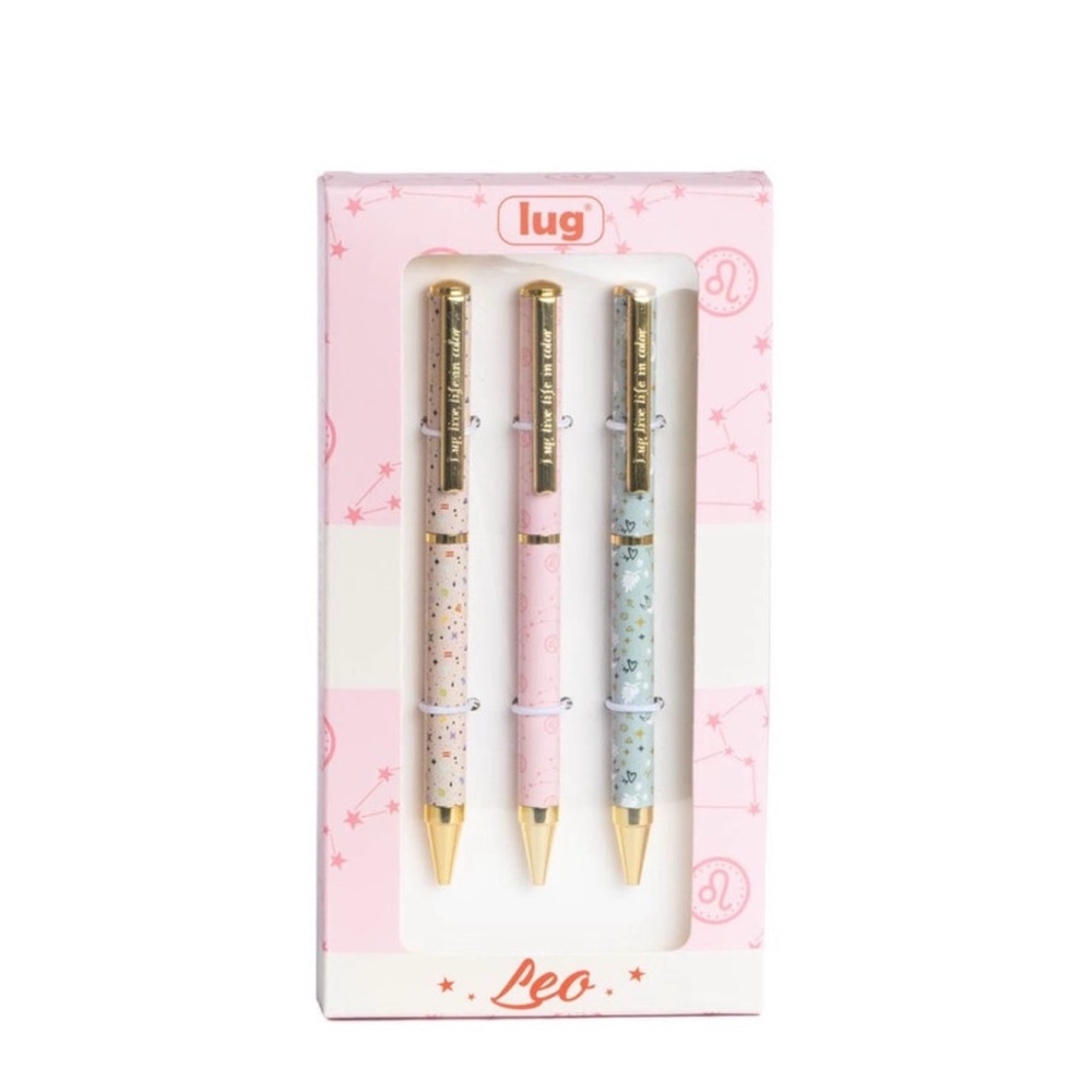 ✍️ Lug Leo Pen Trio in Pink and Blue. 3pack SET. New in Box